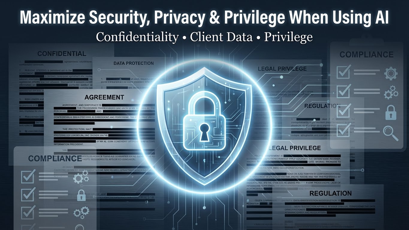 Maximize Security, Privacy & Privilege When Using AI: Learn How to Project Confidentiality, Client Sensitive Data and Privilege on the Top AI Platforms