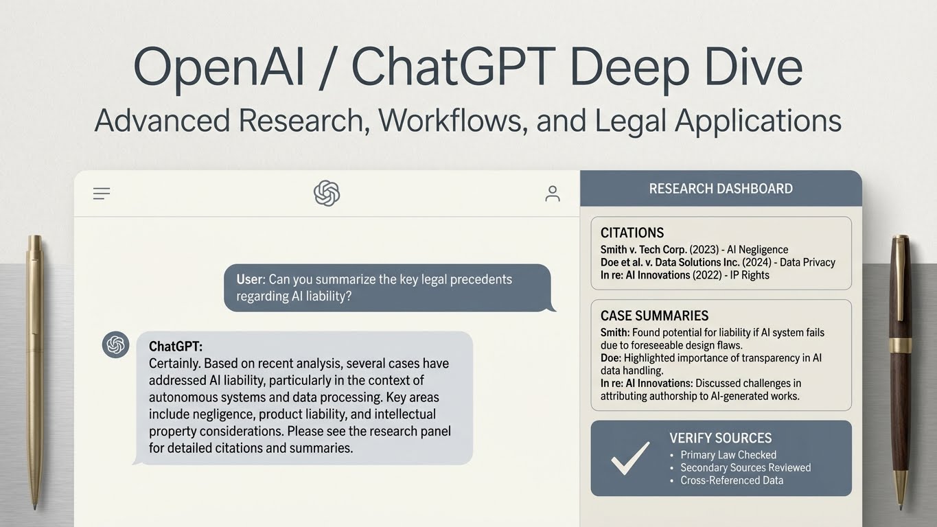 OpenAI / ChatGPT Deep Dive: Advanced Research, Workflows, and Legal Applications